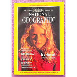 National Geographic Magazine With Map February 1987 Iceland Madagascar Spoonbill